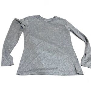 Nike Women's Long Sleeve Crew Neck Top in Heather Gray